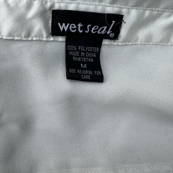 Wet Seal women’s size M sheer white button-down, long sleeve top - Picture 8 of 8